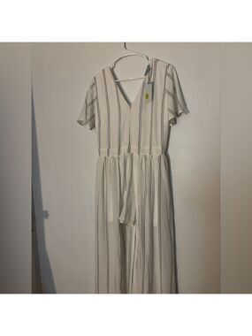 Skies are Blue‎ Striped Romper Dress with Shorts L